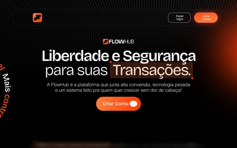 Página inicial do site FlowHub