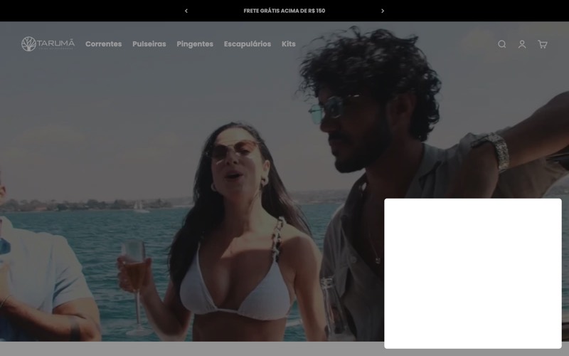 Página inicial do site Tarumã Joias